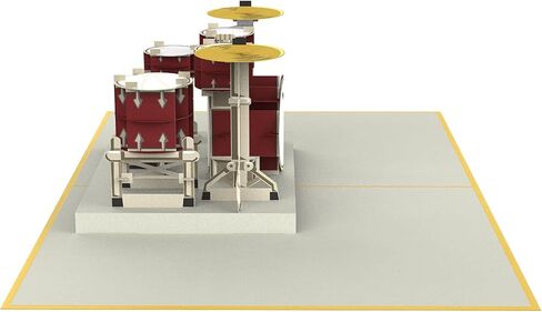 PopLife Drum Kit 3D Pop Up Card - Musician Birthday Card, Retirement Party, Father's Day, Rock Band Present, Music School Graduation - for Son, for Husband, for Dad, for Grandson, for Drummer in Kuwait