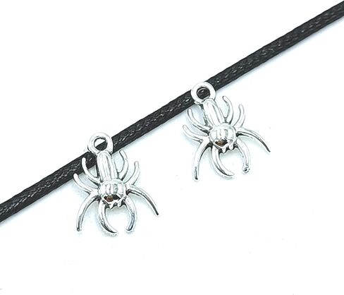 50pcs Charms Spider Halloween Animal Spider Pendants Bulk Tibetan Silver for DIY Craft Bracelet Necklace Jewelry Making Alloy Vintage Pendants 17 X 14mm (Ancient Silver) in Saudi Arabia
