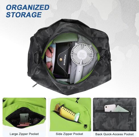 Tolaccea Gym Bag for Women Men 42L Lightweight Travel Duffle Bag Waterproof Sports Duffel with Shoe Compartment & Wet Pocket Carry on Weekender Overnight Bags for Airplane Workout Yoga, Black in Saudi Arabia