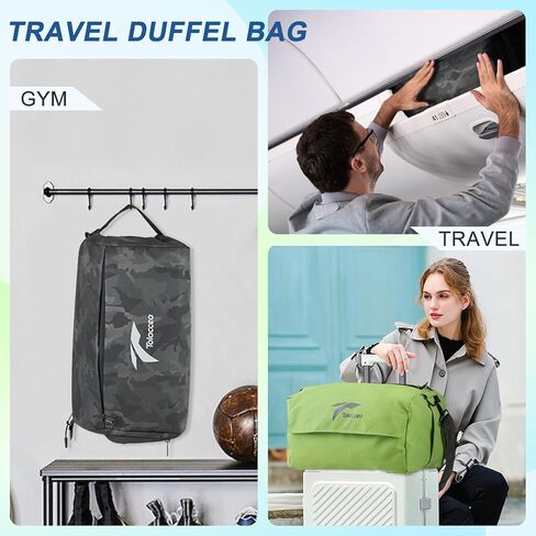 Tolaccea Gym Bag for Women Men 42L Lightweight Travel Duffle Bag Waterproof Sports Duffel with Shoe Compartment & Wet Pocket Carry on Weekender Overnight Bags for Airplane Workout Yoga, Black in Saudi Arabia