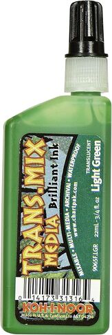 KOH-I-NOOR TRAPTERCENT MIX Media Drawing Ink ، 0.75 OZ. زجاجة ، خضراء فاتحة (9065F.LGR) in Kuwait