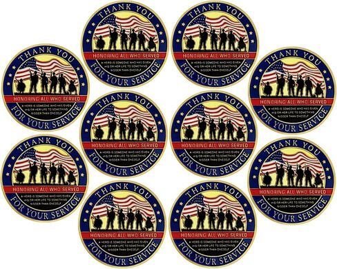 Thank You for Your Service Military Appreciation Challenge Coin Pack of 10 in Saudi Arabia