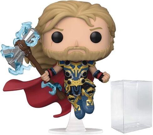 POP Thor: Love and Thunder - Thor Funko Vinyl Figure (Bundled with Compatible Box Protector Case), Multicolor, 3.75 inches in Saudi Arabia