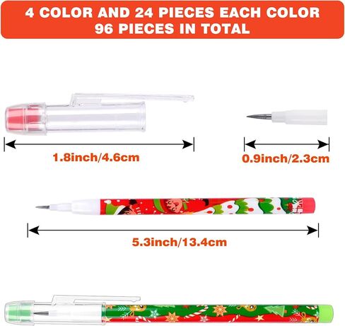 Kolewo4ever 48 Pieces Christmas Pencils Translucent Pencil Multipoint Pencil Multicolor Non Sharpening Stackable Pencils Pop Up Plastic Pencils Snowman,Santa,Elk Pencil Christmas Stationery Pencil in Kuwait