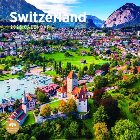 Bright Day Calendars 2025 Switzerland Monthly Wall Calendar - Swiss Alps (12 x 12 Inch) in Saudi Arabia