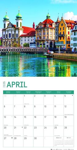Bright Day Calendars 2025 Switzerland Monthly Wall Calendar - Swiss Alps (12 x 12 Inch) in Saudi Arabia