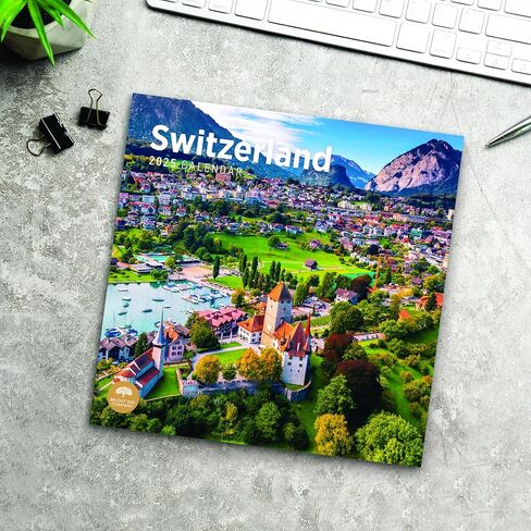 Bright Day Calendars 2025 Switzerland Monthly Wall Calendar - Swiss Alps (12 x 12 Inch) in Saudi Arabia