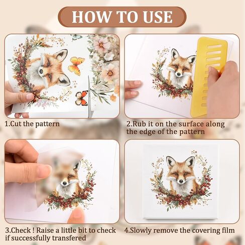 Wandic 6pcs عتيقة الفطر الأوراق الخضراء فرك على ملصقات النقل ل Diy Scrapbooking أثاث الصور in Kuwait
