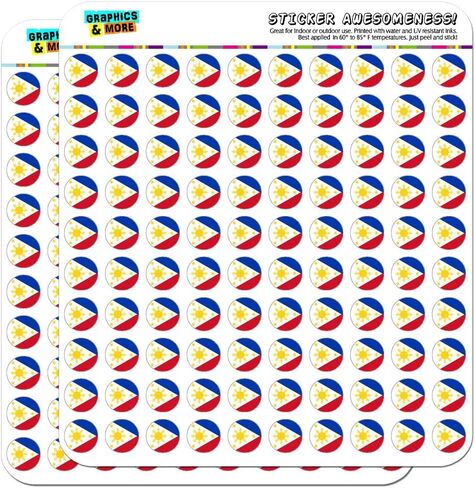 The Philippines National Country Flag 1/2" (0.5") Planner Calendar Scrapbooking Crafting Stickers - Opaque in Saudi Arabia