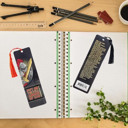 Bible Bookmark with Tassel & Scripture - Ephesians 6:10-11: Put On The Whole Armor of God Bible Verse Bookmark - Inspirational Christian Bookmarks for Men & Women - Religious Bookmarks in Saudi Arabia