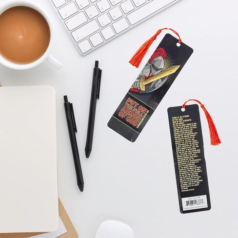 Bible Bookmark with Tassel & Scripture - Ephesians 6:10-11: Put On The Whole Armor of God Bible Verse Bookmark - Inspirational Christian Bookmarks for Men & Women - Religious Bookmarks in Saudi Arabia