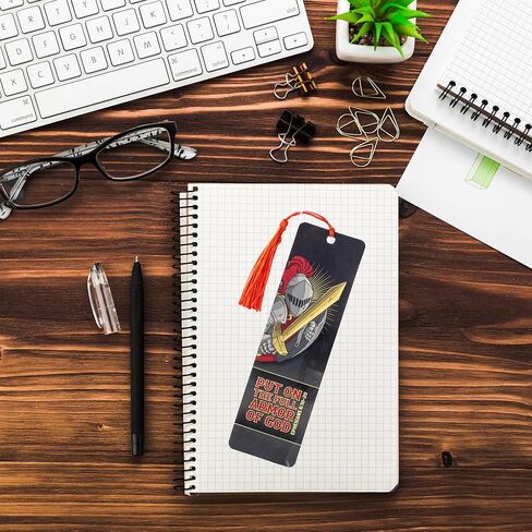 Bible Bookmark with Tassel & Scripture - Ephesians 6:10-11: Put On The Whole Armor of God Bible Verse Bookmark - Inspirational Christian Bookmarks for Men & Women - Religious Bookmarks in Saudi Arabia