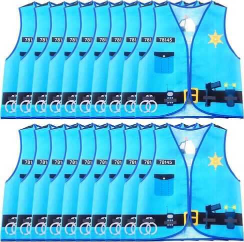 20 Pcs Kid Career Vest Costume Role Play Vest Bulk Military Firefighters Police Vest for Kid Halloween Dress Up in Kuwait
