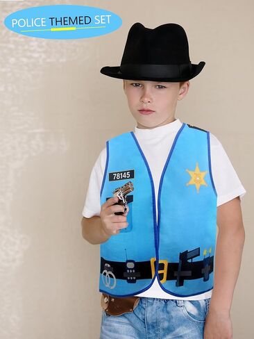 20 Pcs Kid Career Vest Costume Role Play Vest Bulk Military Firefighters Police Vest for Kid Halloween Dress Up in Kuwait