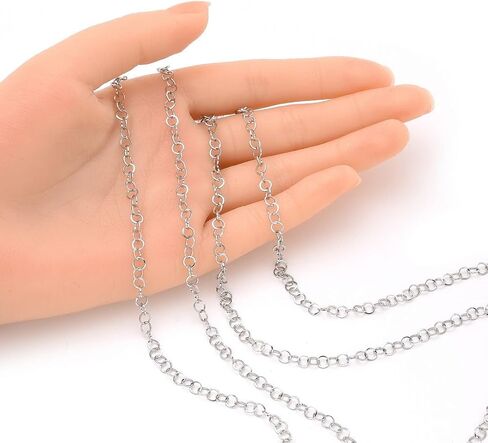 Adabele 33 Feet 304 Grade Stainless Steel Surgical Round Link Chain 5mm Bulk for DIY Craft Jewelry Making SH10-K2 in Saudi Arabia