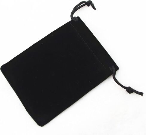 AEAOA Gift Bags, Pack of 25 Pieces 4" X 3" Velvet Drawstring Jewelry Pouches, for Candy, Pins, Jewelry, Treats, Birthday Party Favors (Black) in Saudi Arabia