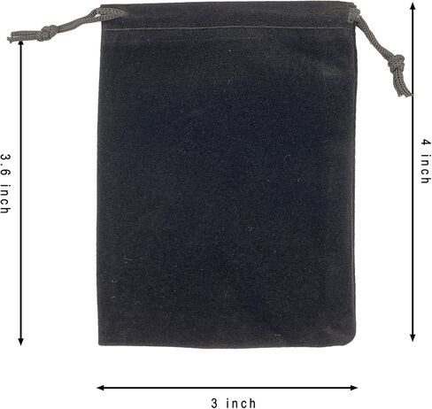 AEAOA Gift Bags, Pack of 25 Pieces 4" X 3" Velvet Drawstring Jewelry Pouches, for Candy, Pins, Jewelry, Treats, Birthday Party Favors (Black) in Saudi Arabia