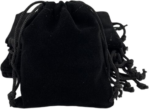 AEAOA Gift Bags, Pack of 25 Pieces 4" X 3" Velvet Drawstring Jewelry Pouches, for Candy, Pins, Jewelry, Treats, Birthday Party Favors (Black) in Saudi Arabia