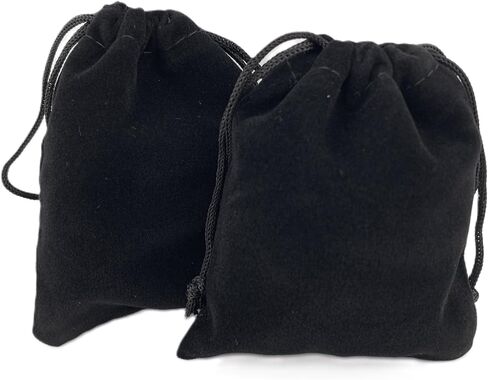 AEAOA Gift Bags, Pack of 25 Pieces 4" X 3" Velvet Drawstring Jewelry Pouches, for Candy, Pins, Jewelry, Treats, Birthday Party Favors (Black) in Saudi Arabia