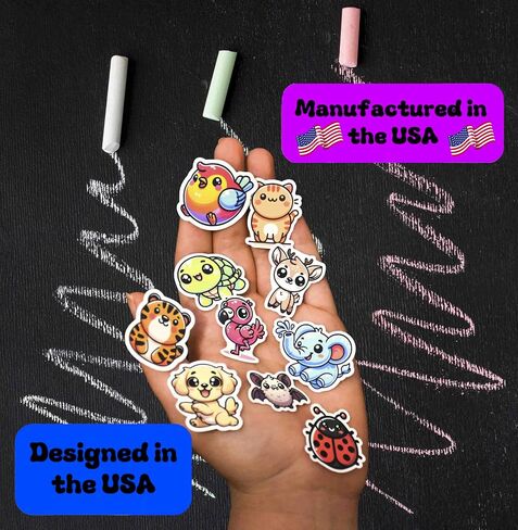 200 Pcs Kids Stickers | Colorful Animal & Food Character | Vinyl Sticker Pack for Water Bottles, Laptops, Scrapbooking, Christmas, School Project | Best Sticker Gift for Teens & Adults | Chibi Kawaii in Saudi Arabia