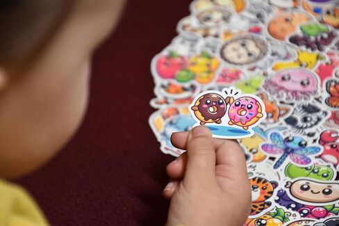 200 Pcs Kids Stickers | Colorful Animal & Food Character | Vinyl Sticker Pack for Water Bottles, Laptops, Scrapbooking, Christmas, School Project | Best Sticker Gift for Teens & Adults | Chibi Kawaii in Saudi Arabia