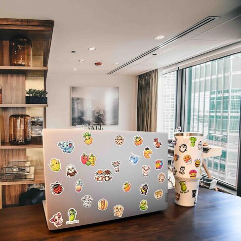 200 Pcs Kids Stickers | Colorful Animal & Food Character | Vinyl Sticker Pack for Water Bottles, Laptops, Scrapbooking, Christmas, School Project | Best Sticker Gift for Teens & Adults | Chibi Kawaii in Saudi Arabia