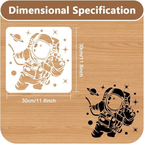 1pc Planet Space Rocket Wall Stencil for Painting, 11.8"x11.8" Galaxy Star Stencil for Wood Burning, Solar System Paint Templates DIY Craft Art Stencil on Fabric Canvas Furniture Journal in Kuwait