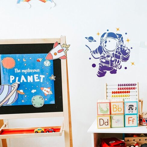 1pc Planet Space Rocket Wall Stencil for Painting, 11.8"x11.8" Galaxy Star Stencil for Wood Burning, Solar System Paint Templates DIY Craft Art Stencil on Fabric Canvas Furniture Journal in Kuwait
