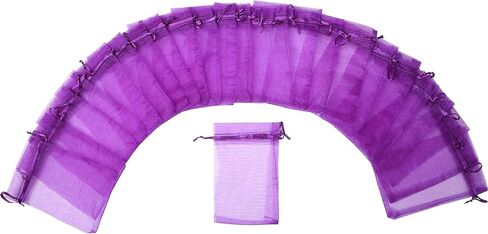 Organza Drawstring Pouch Bag,2.8''W x3.6" L, Pack of 100 (Fuchsia) in Saudi Arabia