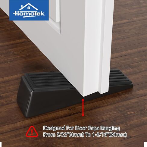 HOMOTEK 4 Pack Door Stops for Bottom of Door, Heavy Duty Wedge Door Stoppers Strongest Under Door Wall Protectors of Premium Quality Alloy and Rubber, Brushed Stainless Steel in Saudi Arabia