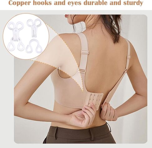100 Set Copper Sewing Hooks and Eyes Closure-White Hooks Replacement for Bra and Clothing DIY Craft in Kuwait