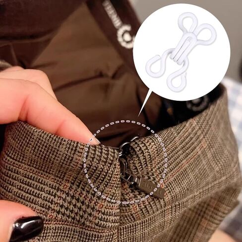 100 Set Copper Sewing Hooks and Eyes Closure-White Hooks Replacement for Bra and Clothing DIY Craft in Kuwait