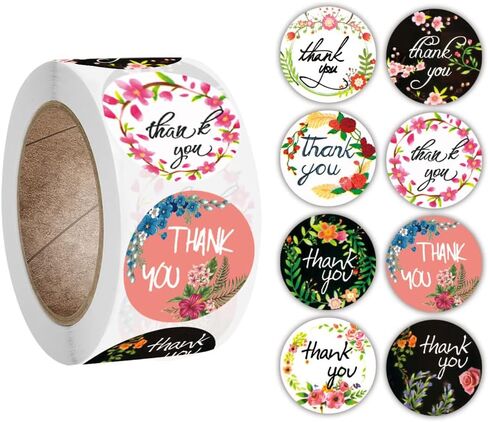 500PCS Clear Thank You Sticker Roll, 1.5 Inch Transparent PVC Gold Thank You Labels, Small Business Self Adhesive Waterproof Tags for Greeting Cards, Bouquets, Candy Bags, Packaging, Wedding Bags in Saudi Arabia
