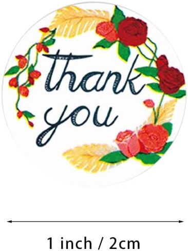 500PCS Clear Thank You Sticker Roll, 1.5 Inch Transparent PVC Gold Thank You Labels, Small Business Self Adhesive Waterproof Tags for Greeting Cards, Bouquets, Candy Bags, Packaging, Wedding Bags in Saudi Arabia