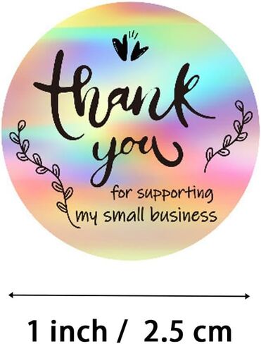 500PCS Clear Thank You Sticker Roll, 1.5 Inch Transparent PVC Gold Thank You Labels, Small Business Self Adhesive Waterproof Tags for Greeting Cards, Bouquets, Candy Bags, Packaging, Wedding Bags in Saudi Arabia