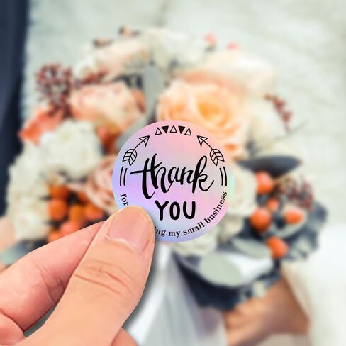 500PCS Clear Thank You Sticker Roll, 1.5 Inch Transparent PVC Gold Thank You Labels, Small Business Self Adhesive Waterproof Tags for Greeting Cards, Bouquets, Candy Bags, Packaging, Wedding Bags in Saudi Arabia