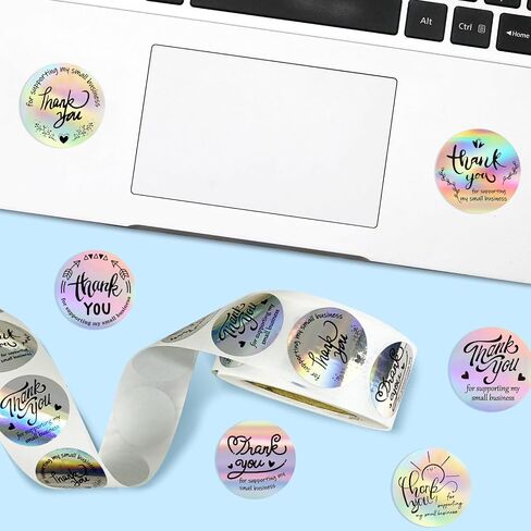 500PCS Clear Thank You Sticker Roll, 1.5 Inch Transparent PVC Gold Thank You Labels, Small Business Self Adhesive Waterproof Tags for Greeting Cards, Bouquets, Candy Bags, Packaging, Wedding Bags in Saudi Arabia