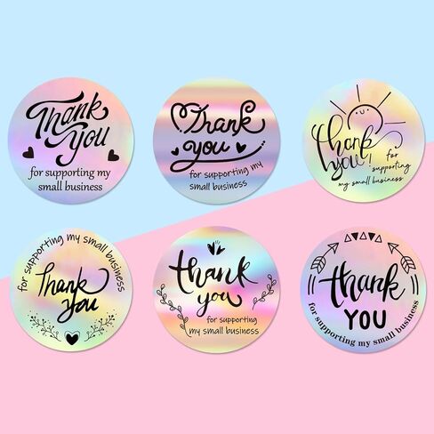 500PCS Clear Thank You Sticker Roll, 1.5 Inch Transparent PVC Gold Thank You Labels, Small Business Self Adhesive Waterproof Tags for Greeting Cards, Bouquets, Candy Bags, Packaging, Wedding Bags in Saudi Arabia