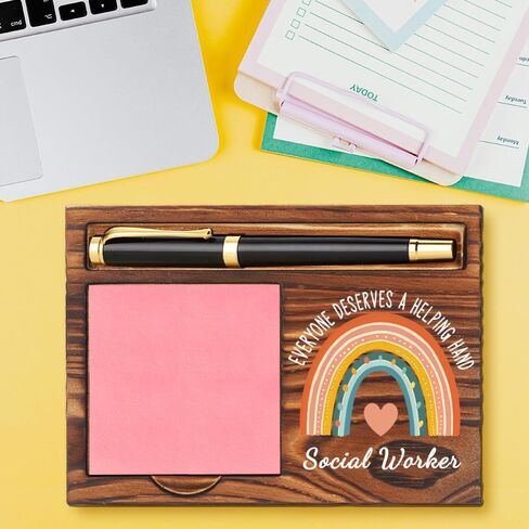 Social Worker Sticky Note Holder, Social Worker Appreciation Gifts, Thank You Gifts for Social Worker, Social Worker Office Decor Self-Stick Note Pad Holders YB382 in Saudi Arabia