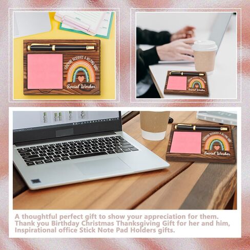 Social Worker Sticky Note Holder, Social Worker Appreciation Gifts, Thank You Gifts for Social Worker, Social Worker Office Decor Self-Stick Note Pad Holders YB382 in Saudi Arabia
