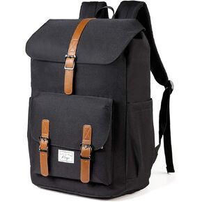 Kasqo Backpack for Men and Women, 15.6 Inch Laptop Backpack Large Capacity Water Resistant Drawstring Flap Bag College, Blue