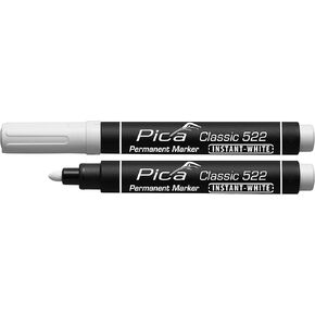 Pica 522/52 Instant White Permanent Marker Pen 1-4mm Tip Marks On Most Surfaces