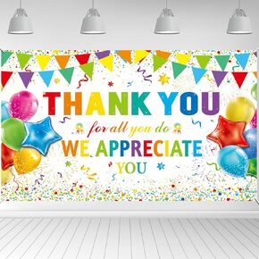 HOWAF Thank You for All You Do Backdrop Banner We Appreciate You Backdrop Banner, Thank You Banner Background Employee Appreciation Banner for Staff Teachers Doctor Appreciation Party, 72.8" x 43.3"