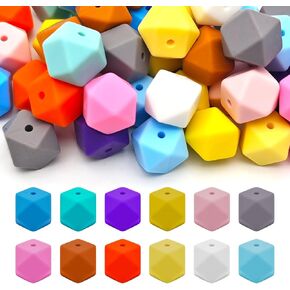 60pcs حبات السيليكون 14 ملم حبات متعددة السيليكون 12 ألوان حبات الفاصل السيليكون الفاصل بيدات هندسة متعددة الأضلاع حبات السيليكون ملونة للسيليكون للسيليكون للسيليون المجوهرات
