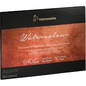 Hahnemuhle Collection Watercolor 640 Block Rough 9.5x12.6 Inches 640 GSM