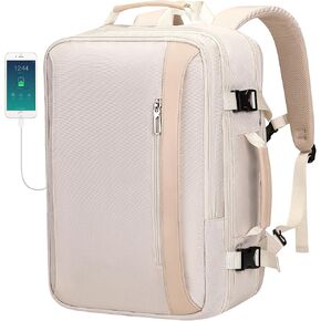 PIJUSHI Travel Backpack for Women Men Expandable Carry on Backpacks Flight Approved 40L Personal Item Bag with USB Port(PE034 Black)