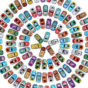 Vinsot 60pcs Pull Back Toy Cars, Mini Die Cast Race Cars Vehicles Bulk, Party Favors Car Toys, Treasure Box Toys Goodie Bag Stuffers, Christmas Birthday Party Gift for Kids Girls Boys(Style A)
