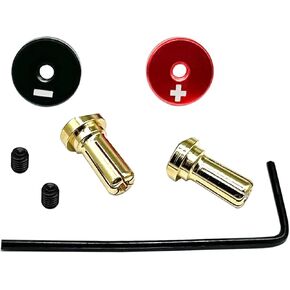 2PCS Bullet Plug Connectors with Brass Heatsink Grips - 4mm/5mm Aluminum RC Battery Bullet Plug for RC Model Crawler Cars lectric ScrewdriverUpgrade Parts (5mm)