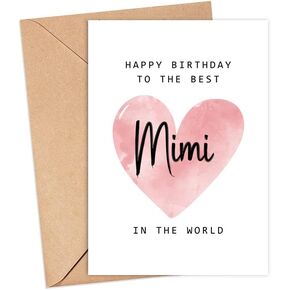 Happy Birthday To The Best Mimi In The World Card - Mimi Birthday Card - Mimi Card - Mother's Day Gift - Happy Birthday Card Happy Birthday Mom