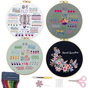 Embroidery Kit for Adults Beginners - Cross Stitch Needlepoint Kits Patterns Starter for Kids - Arts and Crafts for Adults
